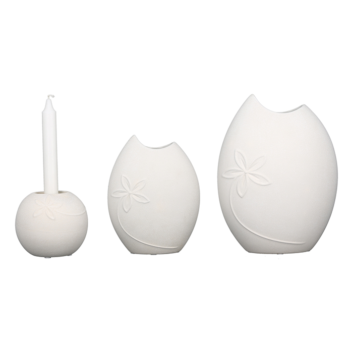 Vaza , ceramica, alb, 15x19 cm 2021 lotusland.ro