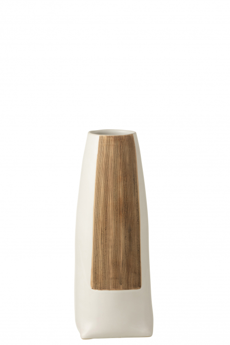 Vaza, Ceramica, Alb, 16x16x40