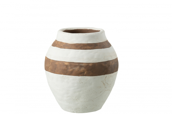 Vaza, Ceramica, Alb , 20.5x20.5x22.5