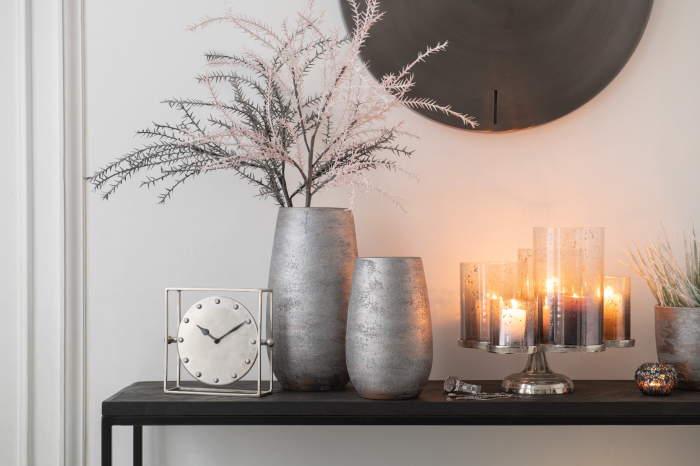 Vaza, Ceramica, Argintiu, 16x16x31 [2]