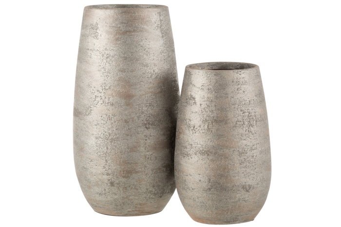 Vaza, Ceramica, Argintiu, 18x18x41 [3]