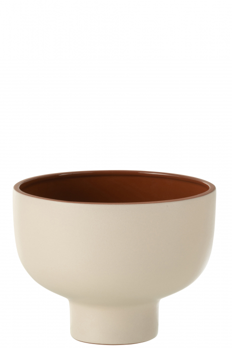 Vaza, Ceramica, Bej, 21x21x16