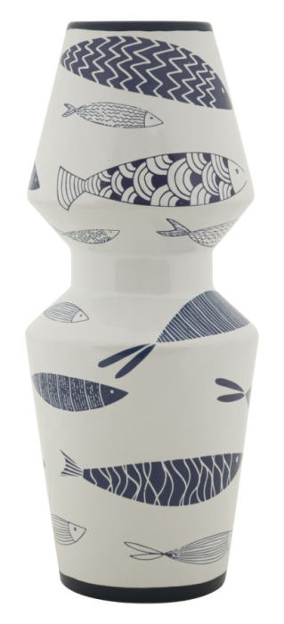 Vaza, ceramica, motiv peste dublu, ø 14x34 cm [1]