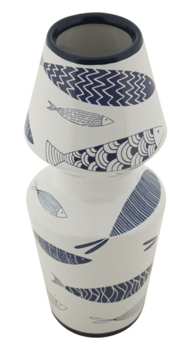 Vaza, ceramica, motiv peste dublu, ø 14x34 cm [5]