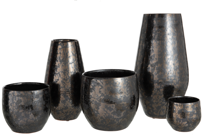 Vaza, Ceramica, Negru, 24.5x24.5x44 [2]