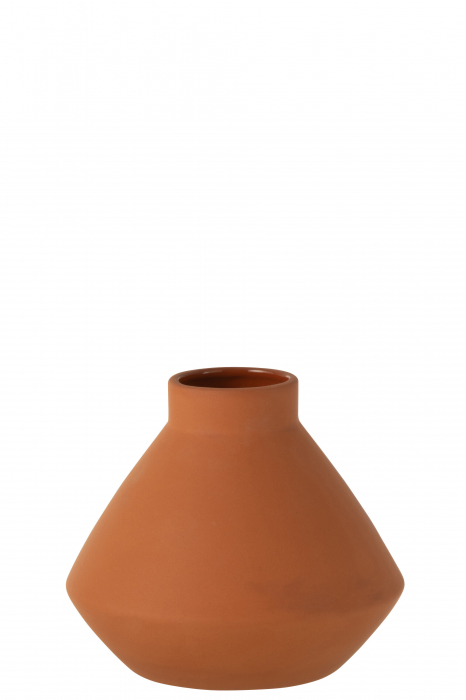 Vaza, Ceramica, Portocaliu, 15x15x18