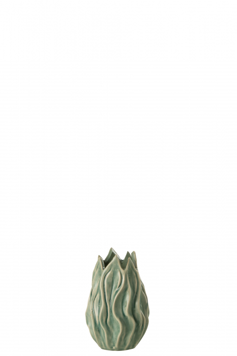 Vaza, Ceramica, Verde, 9.5x9.5x14.5
