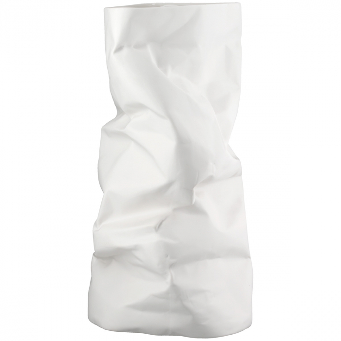 Vază, cilindrică, porțelan, albă, PU 2, L. 14 cm, l. 15 cm, H 30 cm [1]