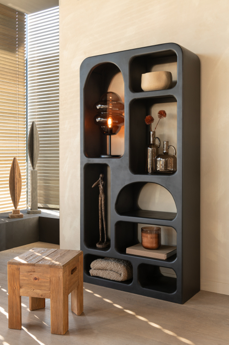 Vază, Cilindru 1 Mâner Sticlă Gri, L 14| W 12| H 32 cm [3]