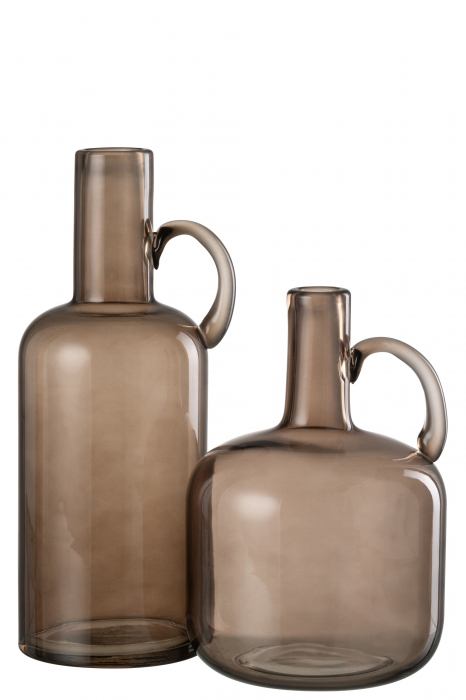 Vază, Cilindru 1 Mâner Sticlă Gri, L 14| W 12| H 32 cm [2]
