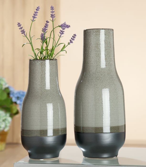 Vaza Cinzento, ceramica, gri, 14x14x34 cm