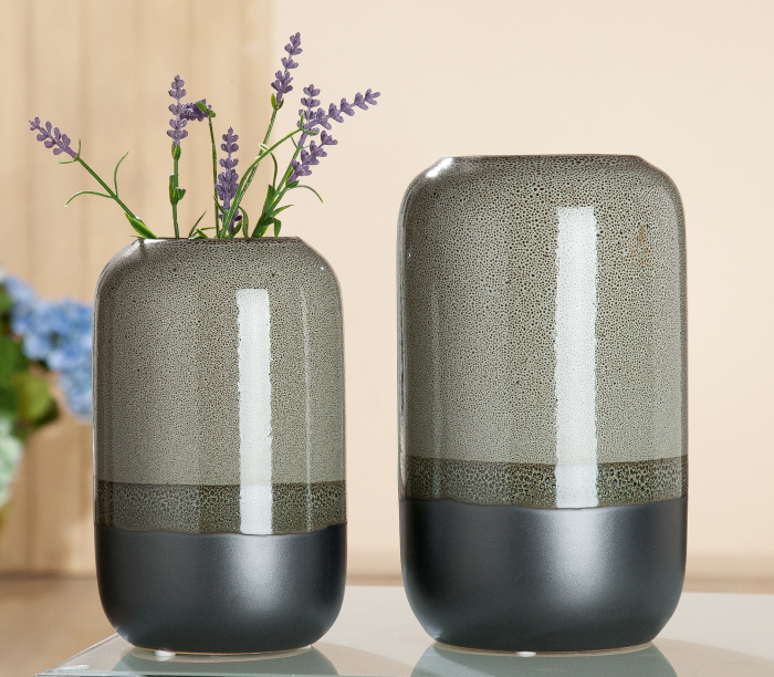 Vaza Cinzento, ceramica, gri, 15x15x25,5 cm