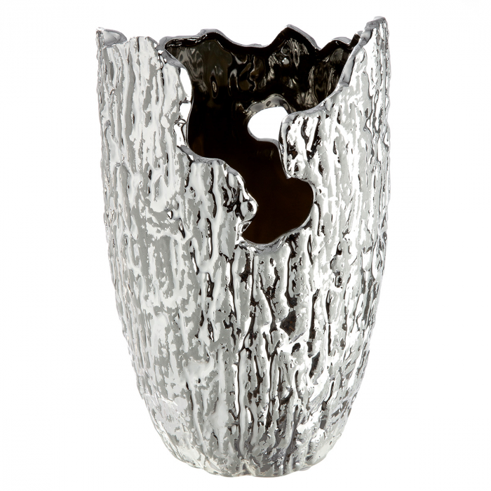 Vaza, conica, Crepa, Ceramica, argintie, PU 3, H. 22 cm, D. 14 cm [1]