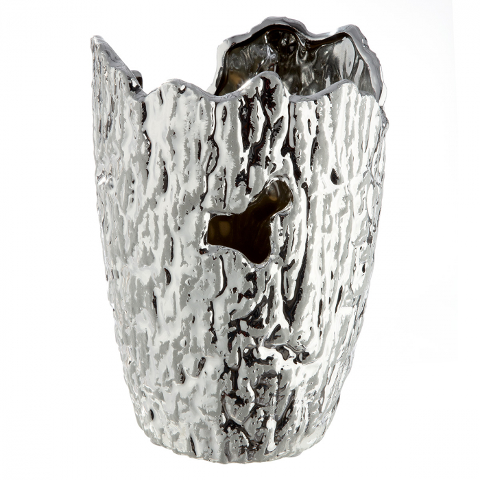 Vaza, conica, Crepa, Ceramica, argintie, PU 4, H. 18,5 cm, D. 13 cm [2]