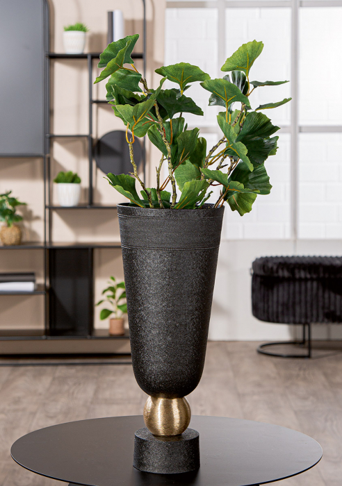 Vaza, conica, Nama, Aluminiu, negru, PU 1, H. 39,5 cm, D. 16,5 cm [5]