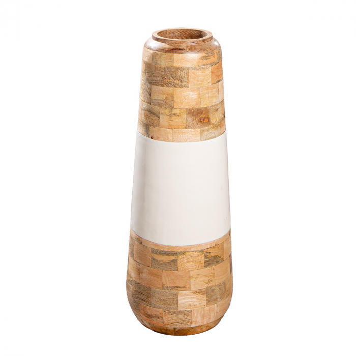Vază, conică, Naturelle, Lemn de mango, ecru, alb, PU 1, H. 59 cm, D. 22 cm [1]