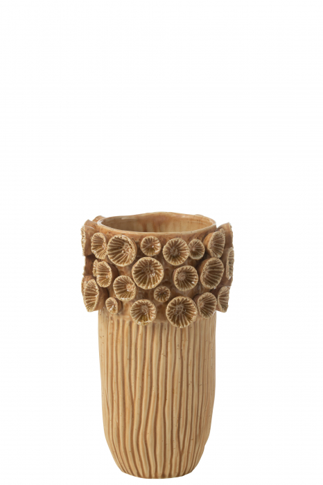Vază, Coral High Argilă Ocru S, L 19.5| W 18.5| H 32.5 cm [1]