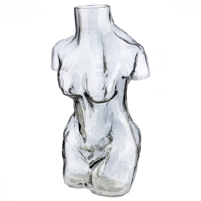 Vază, Corp, Motiv femeie, Sticlă, gri, PU 2, L. 12 cm, L. 18 cm, H 32 cm [1]