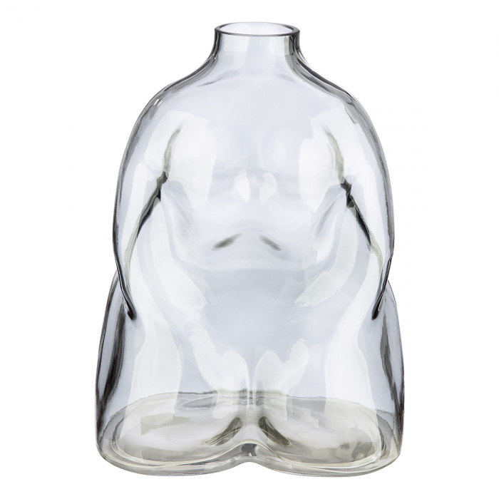Vază, Corp, Motiv femeie, Sticlă, gri, PU 2, L. 14 cm, L. 18 cm, H 25 cm [2]