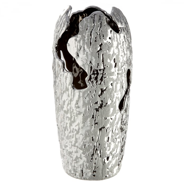 Vaza, Crepa, Ceramica, argintie, PU 2, H. 34 cm, D. 15 cm [1]