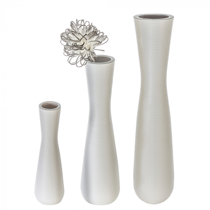 Vaza Crest, ceramica, alb, 76x20 cm