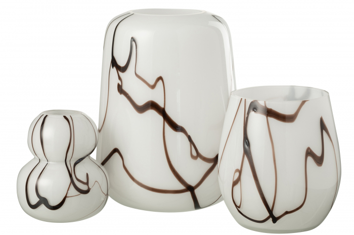 Vază, cu efect de fum Sticlă îngustă Alb/Negru, L 16.5| W 16.5| H 22 cm [2]