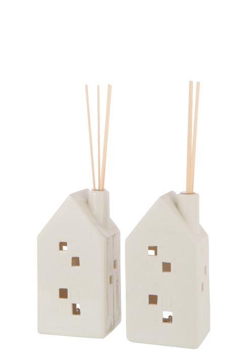 Vaza cu LED-uri, inima, lut alb, sortiment de 2 | L 9X l 7X H 17.5 cm [4]