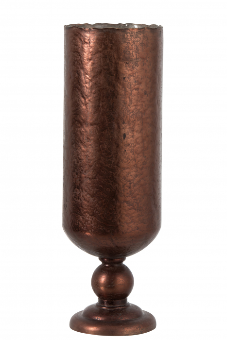 Vaza cu picior, Sticla, Ruginiu, 18x18x54 cm Jolipa