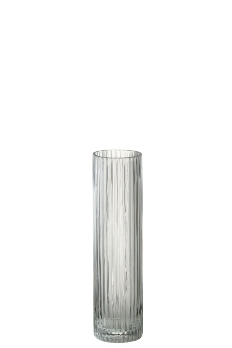 Vaza Cylinder Lines, Sticla, Transparent, 8x8x30 cm [1]