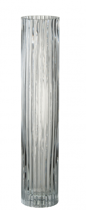 Vaza Cylinder Lines, Sticla, Transparent, 8x8x40 cm