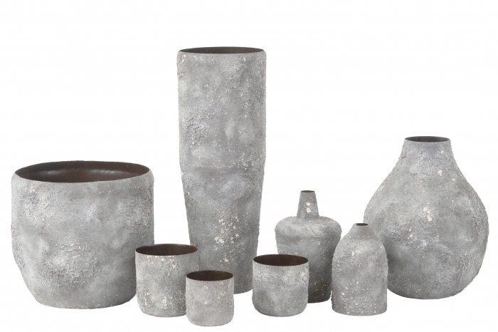 Vaza Cylinder, Metal/Fier, Gri, 23x23x70 cm [2]