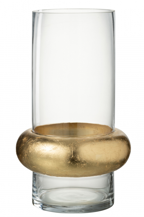 Vaza Cylinder Ring , Sticla, Transparent, 15x15x35.5 cm
