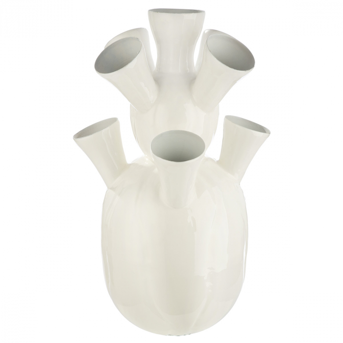 Vază de podea, Fier, gri, alb, PU 1, H 49 cm, D 29 cm [1]