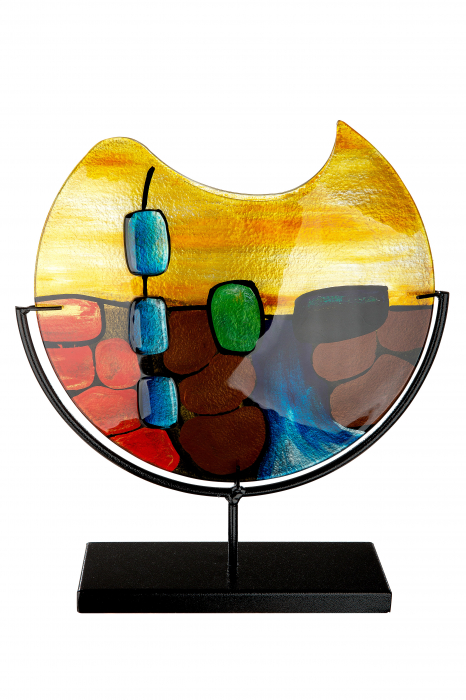 Vaza Deco Murano, Sticla, Multicolor, 32x37x9 cm [2]