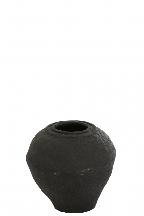 Vaza decorativa Mache, Hartie, Negru, 41x41x45.5 cm