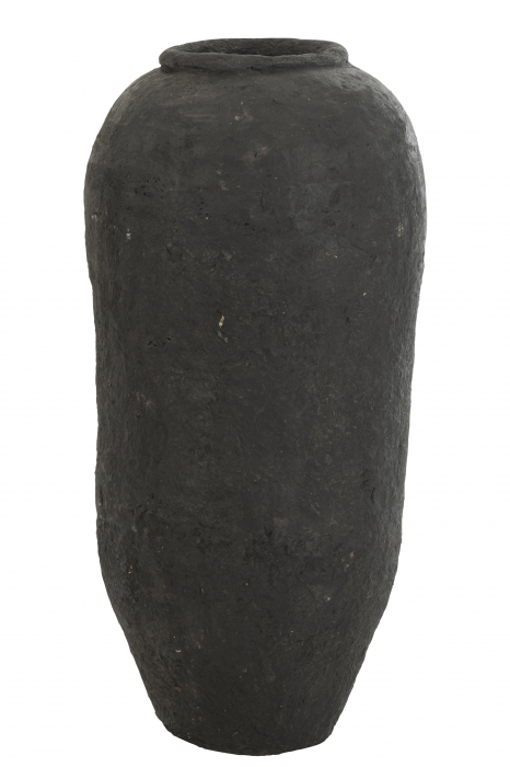 Vaza decorativa Paper Mache, Hartie, Negru, 48x48x99 cm