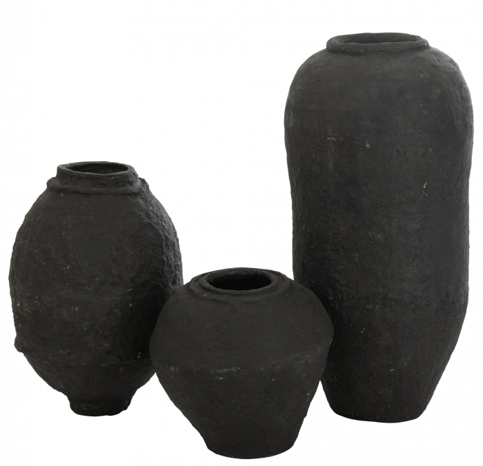Vaza decorativa Paper Mache, Hartie, Negru, 48x48x99 cm [3]