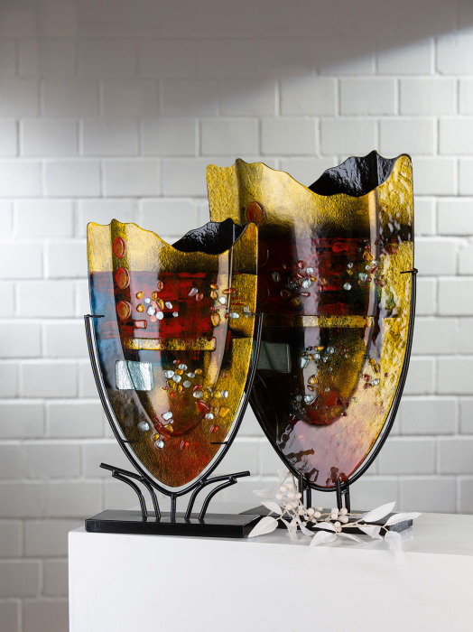 Poza Vaza decorativa Pearls, Sticla, Multicolor, 35x58x10 cm