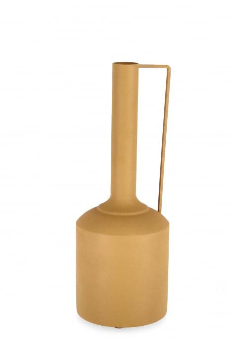 Vaza decorativa Pelike, Metal, Ocru, 15x40.5 cm