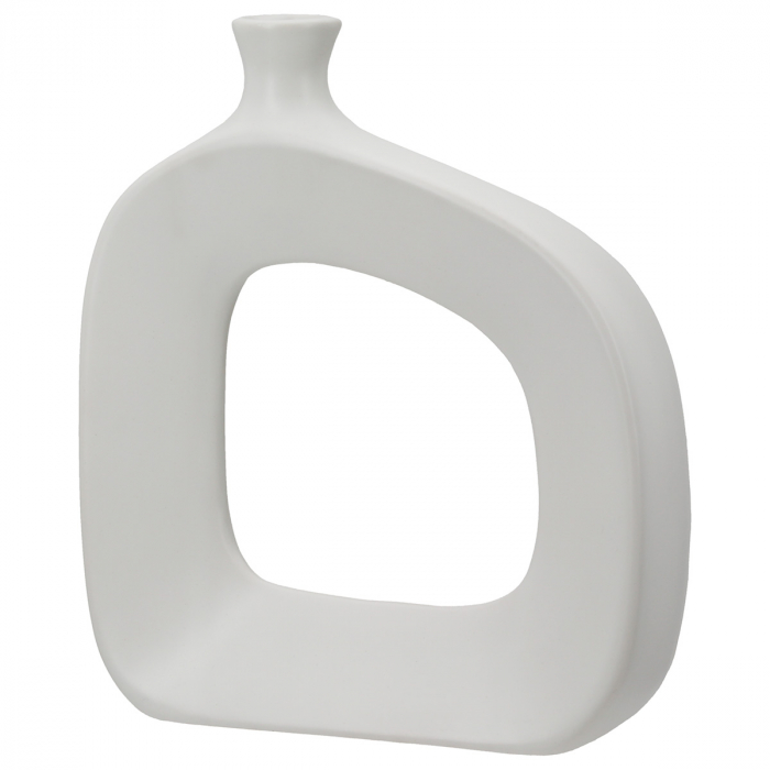 Vaza decorativa perforata, Stratos, Ceramica, alba, PU 2, L. 5 cm, L. 20 cm, H. 17,5 cm [1]