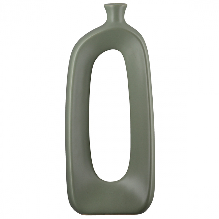 Vaza decorativa perforata, Stratos, Ceramica, verde, PU 2, L. 6 cm, L. 14 cm, H. 32,5 cm [2]