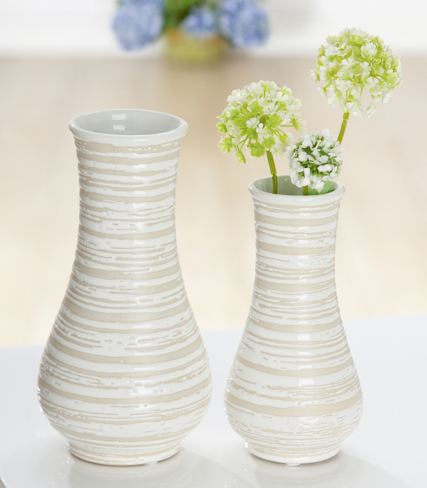 Vaza Deserto, ceramica, alb crem, 11.5x21x11.5 cm