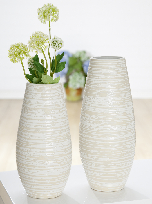 Vaza Deserto, ceramica, alb crem, 15x30.5x15 cm