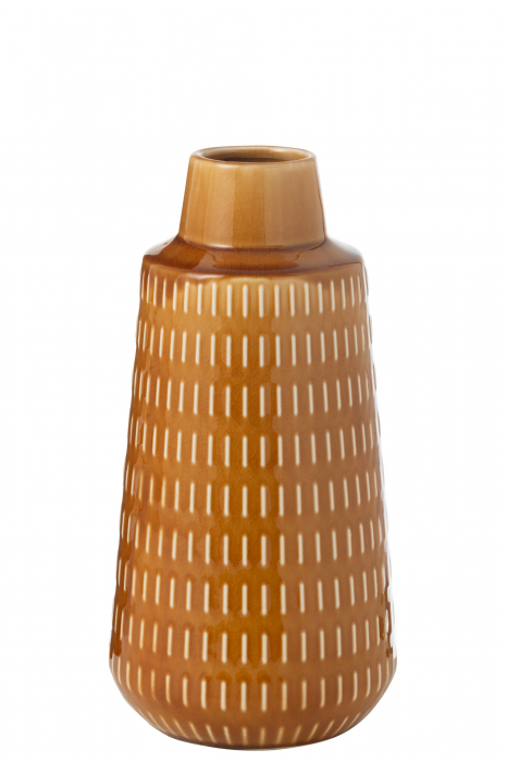 Vază din Porțelan, sculptată, Ria, muștar M, L 15.5| W 15.5| H 31 cm [1]