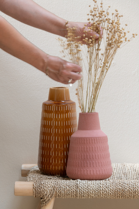 Vază din Porțelan, sculptată, Ria, muștar M, L 15.5| W 15.5| H 31 cm [3]