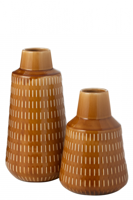 Vază din Porțelan, sculptată, Ria, muștar M, L 15.5| W 15.5| H 31 cm [2]