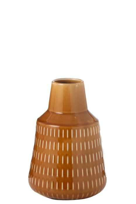 Vază din Porțelan, sculptată, Ria, muștar S, L 16| W 16| H 23 cm [1]