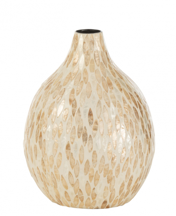 Vaza Drop, Bambus, Bej, 25x25x34 cm