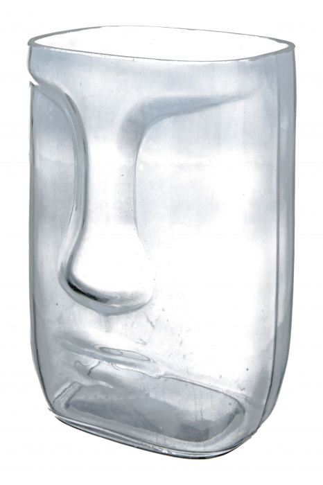 Vaza Face, Sticla, Gri, 13x20x11 cm [2]