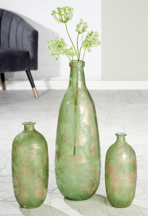Vaza Felce, sticla, verde, 45 cm GILDE